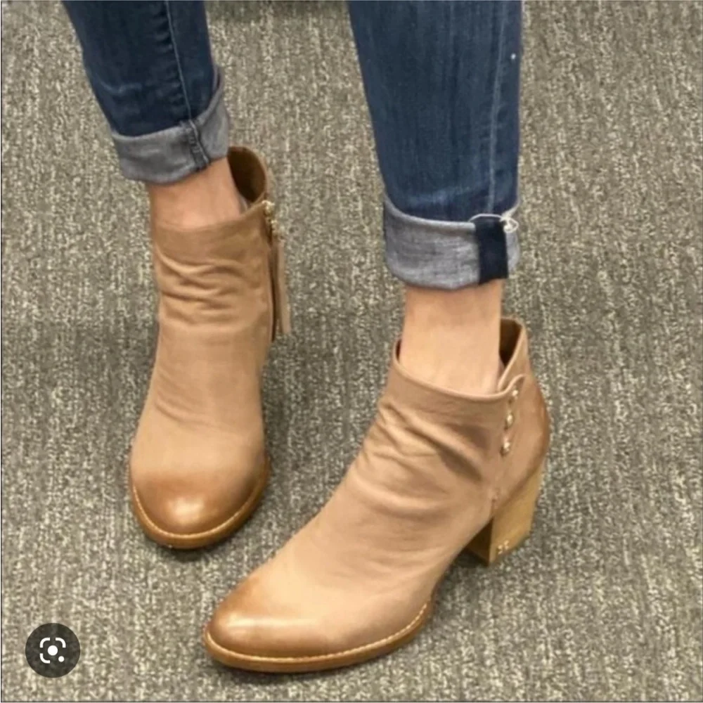 SAM EDELMAN Mariella Tan Leather ankle booties size 10 NEW